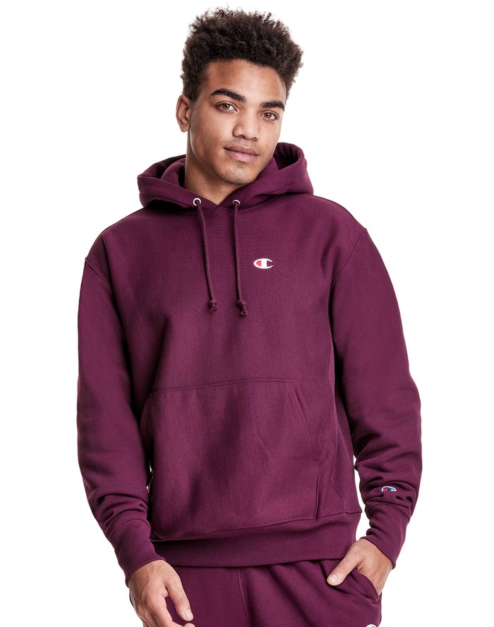 Champion Hoodie Heren - DonkerPaars - Reverse Weave C Logo ( 972865-OFN )